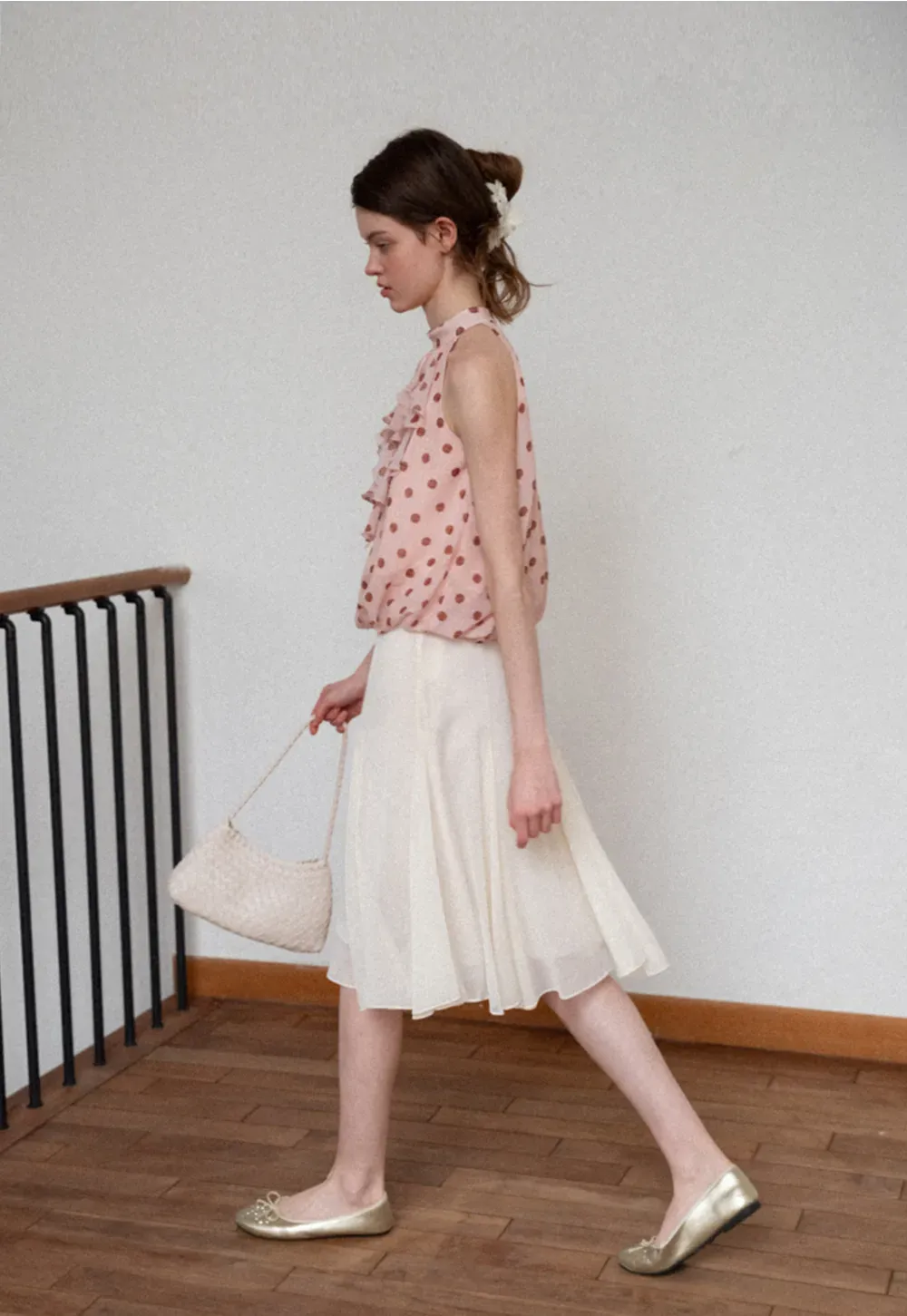 Flowy Pleated Midi Skirt