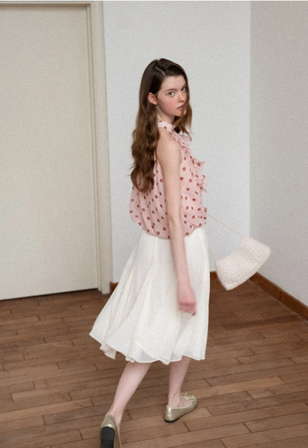 Flowy Pleated Midi Skirt