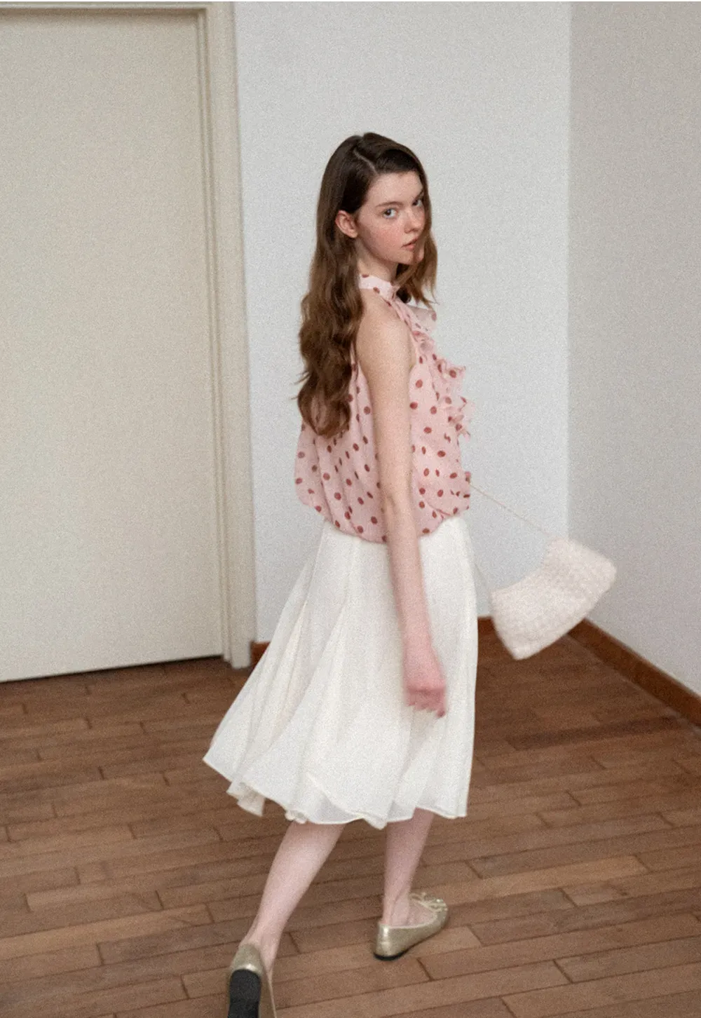 Flowy Pleated Midi Skirt