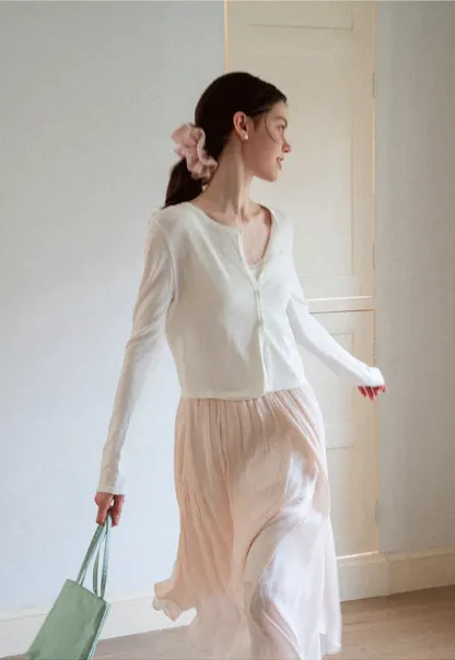 Pleated Asymmetrical Hem Skirt