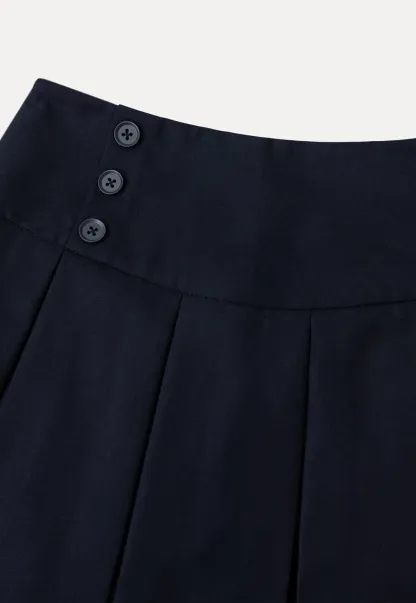 Asymmetric Pleated Wrap Skirt