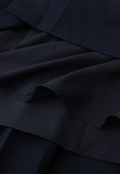 Asymmetric Pleated Wrap Skirt