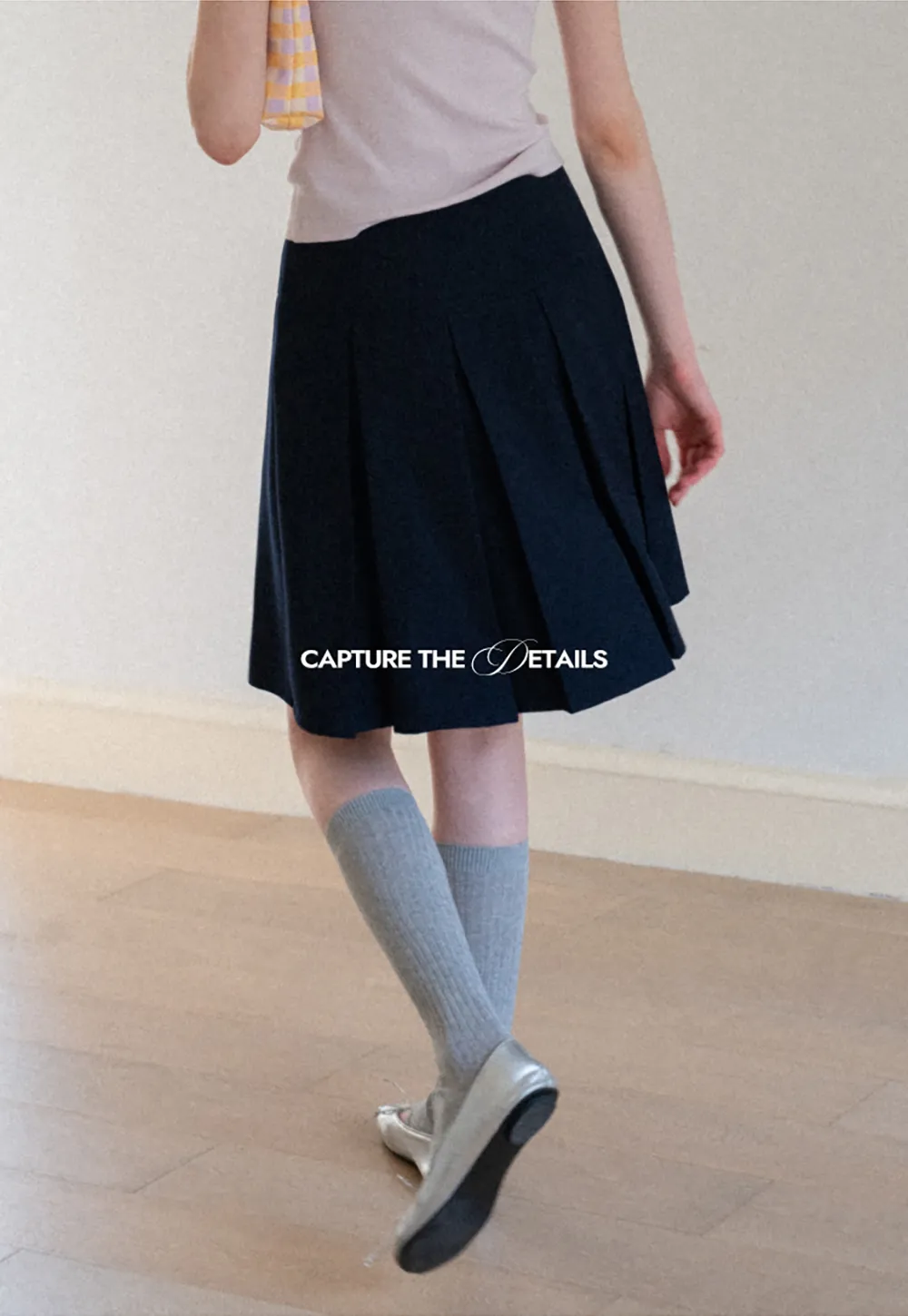 Asymmetric Pleated Wrap Skirt