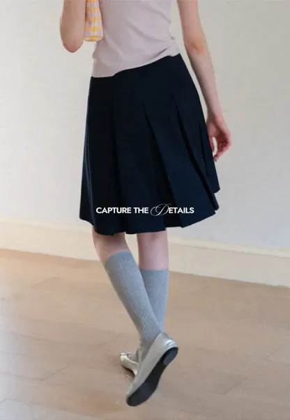 Asymmetric Pleated Wrap Skirt