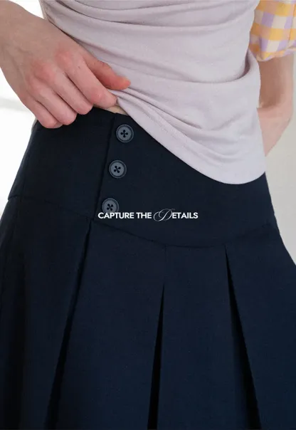 Asymmetric Pleated Wrap Skirt