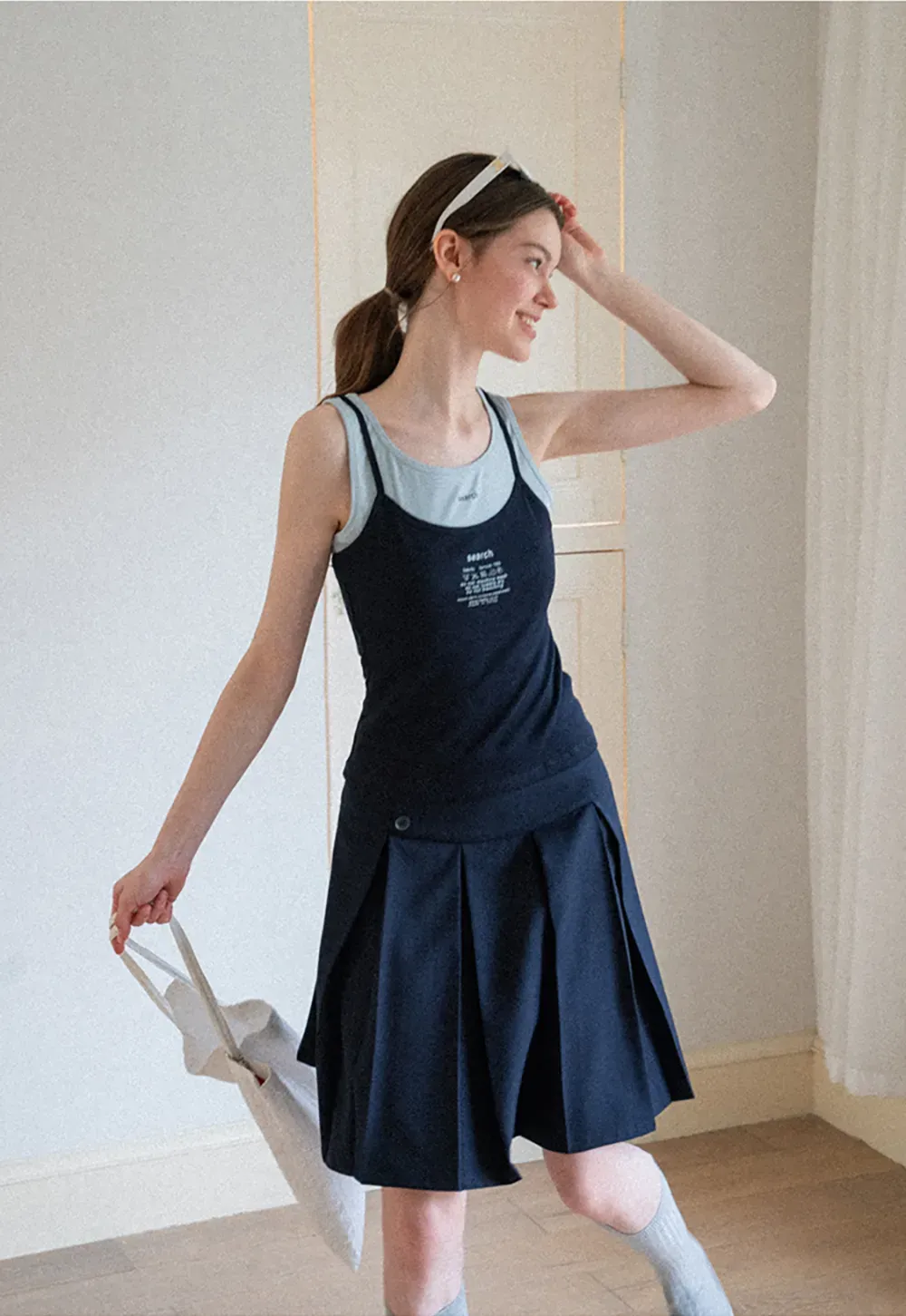 Asymmetric Pleated Wrap Skirt