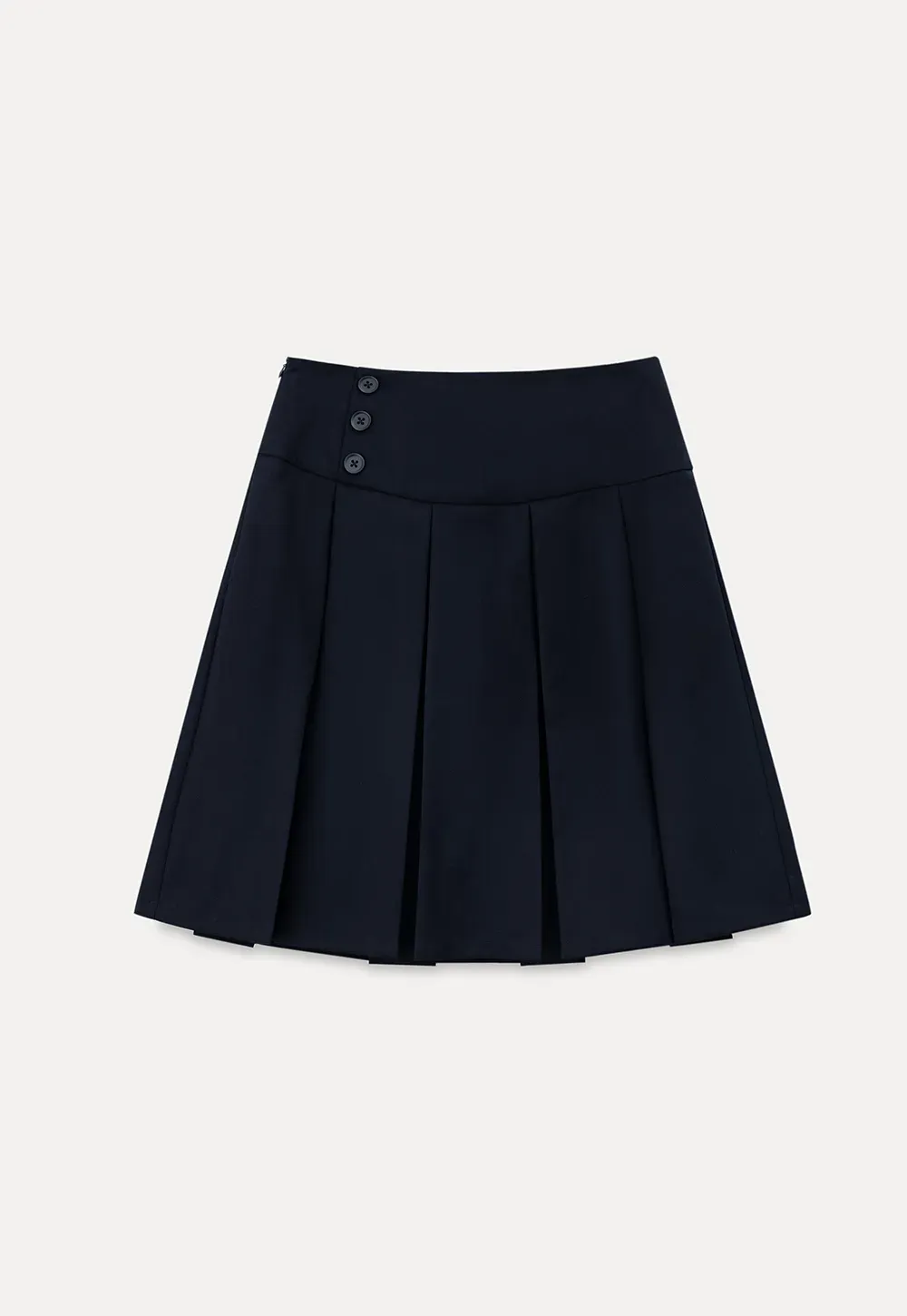 Asymmetric Pleated Wrap Skirt