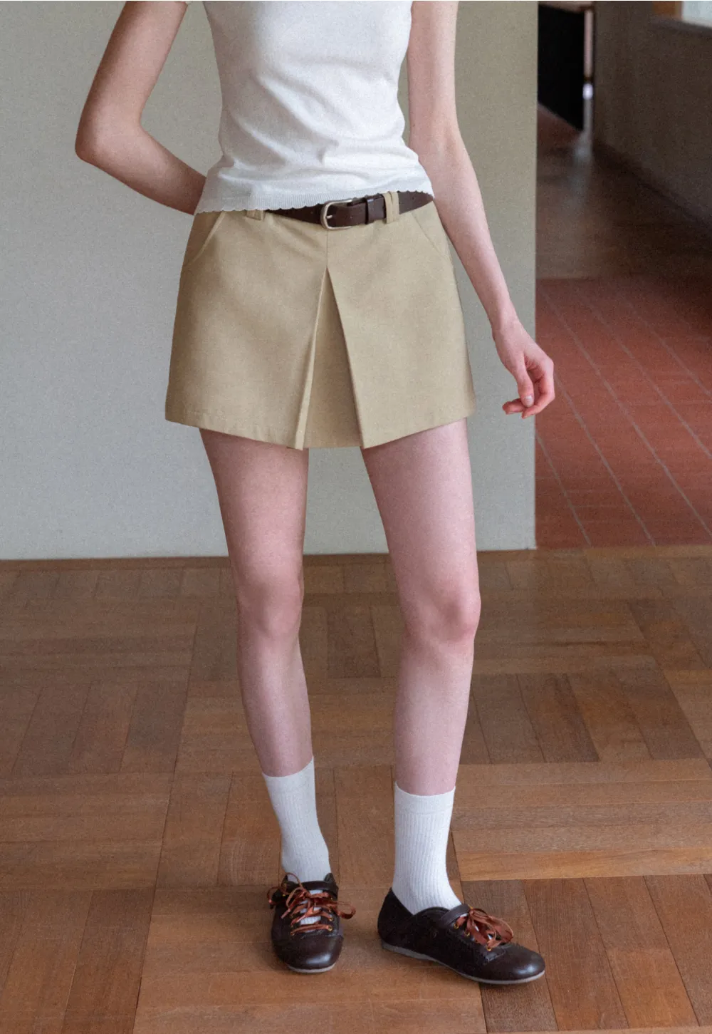 Pleated High Waist Skirt