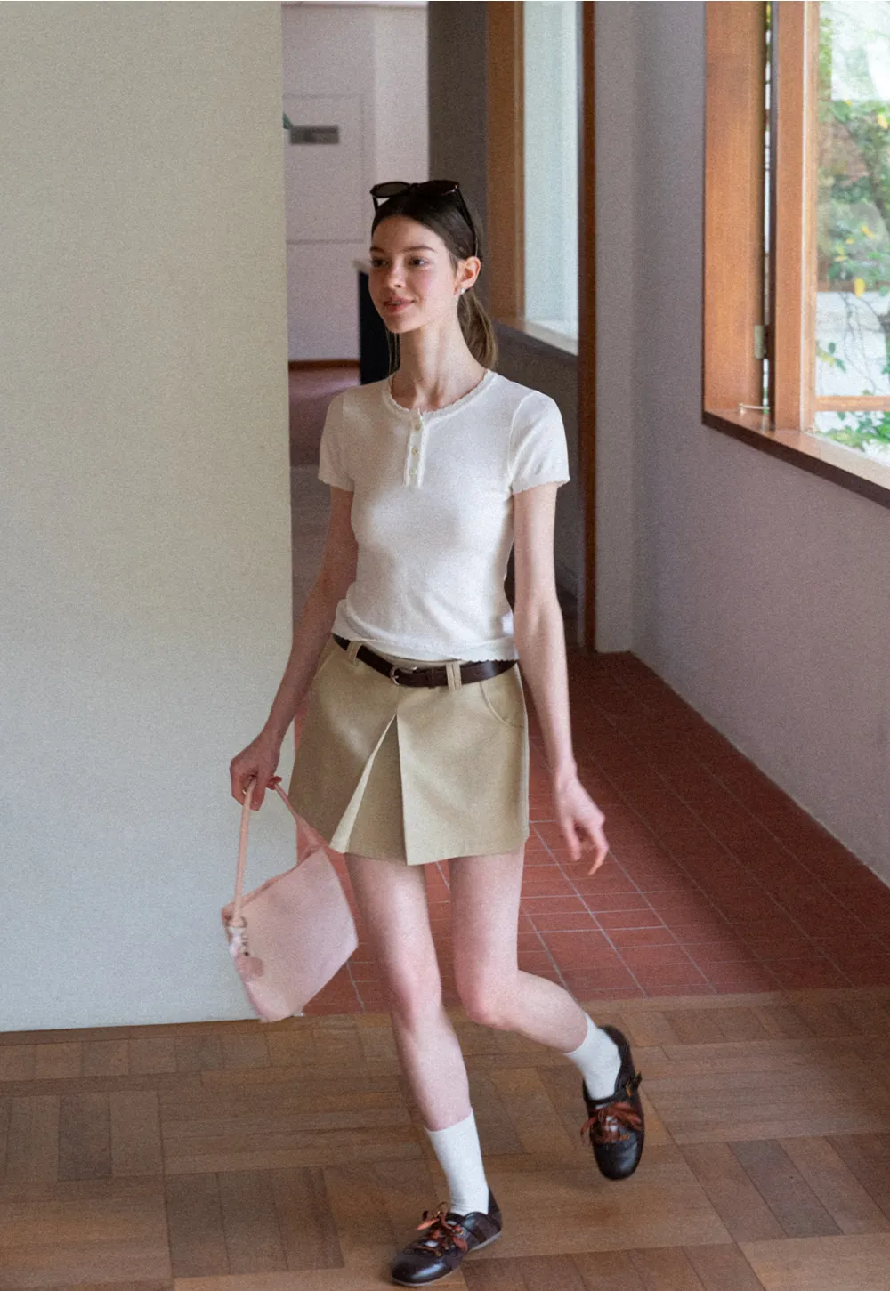 Pleated High Waist Skirt