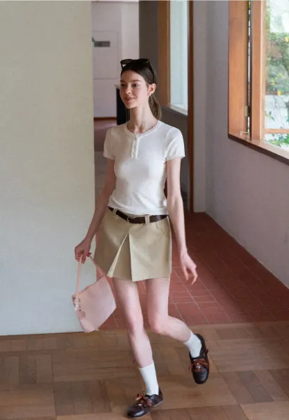Pleated High Waist Skirt
