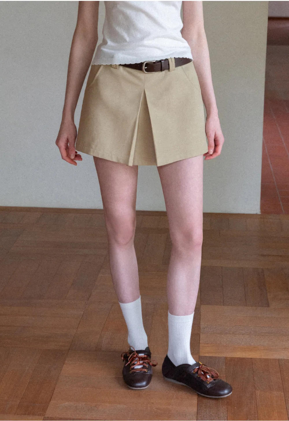 Pleated High Waist Skirt