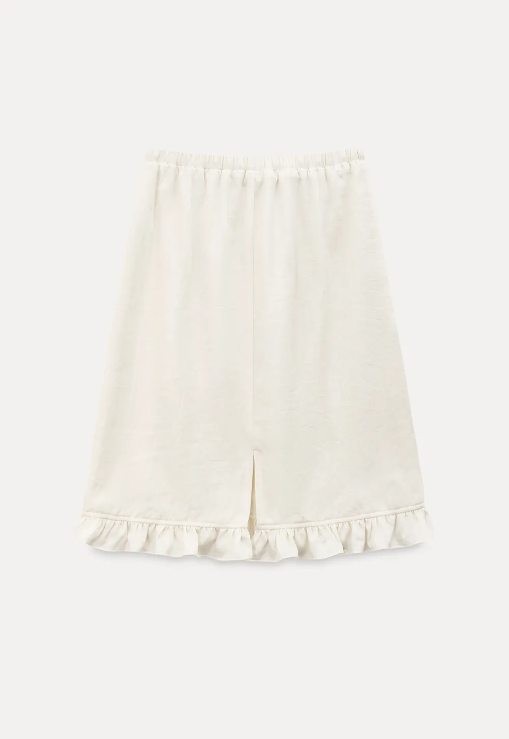 Linen skirt with drawstring waist and ruffled hem