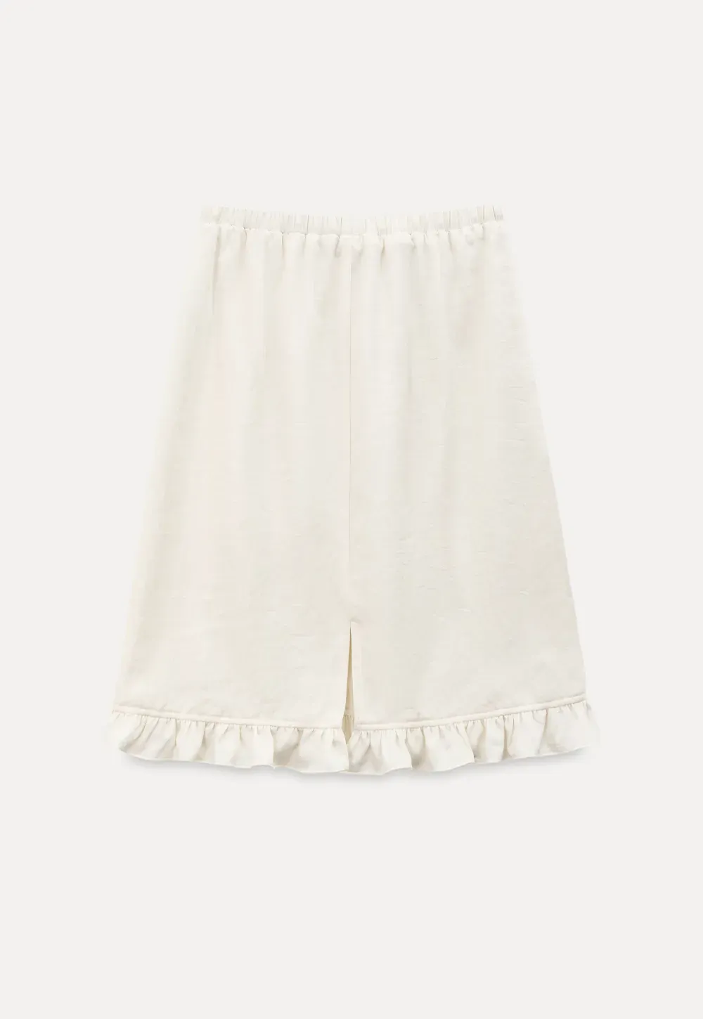 Linen skirt with drawstring waist and ruffled hem