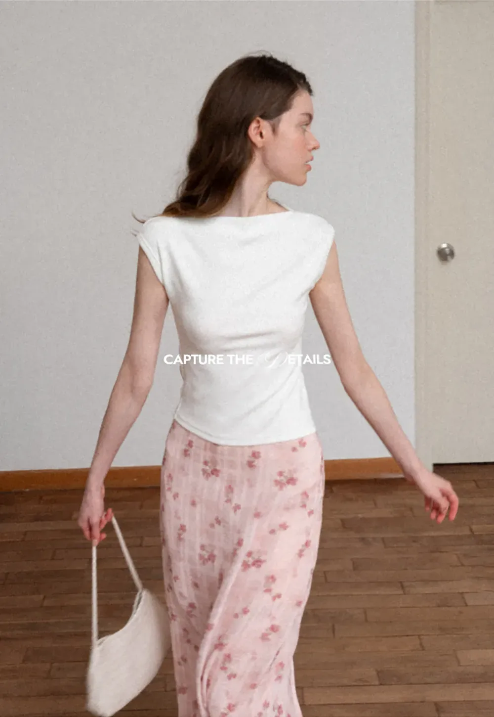 Floral Print Lightweight Flowy Midi Skirt