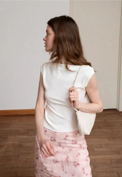 Floral Print Lightweight Flowy Midi Skirt