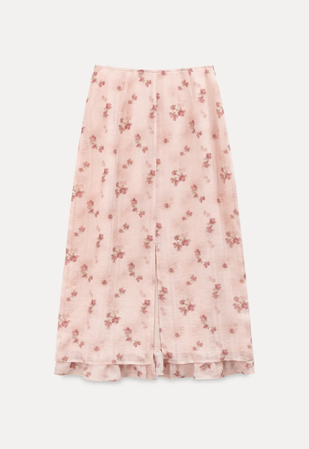 Floral Print Lightweight Flowy Midi Skirt