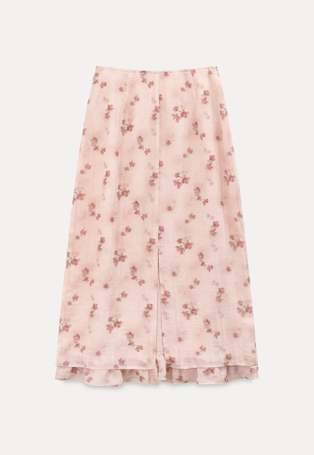 Floral Print Lightweight Flowy Midi Skirt