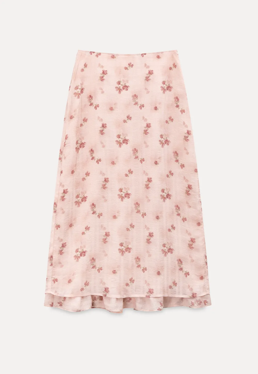 Floral Print Lightweight Flowy Midi Skirt