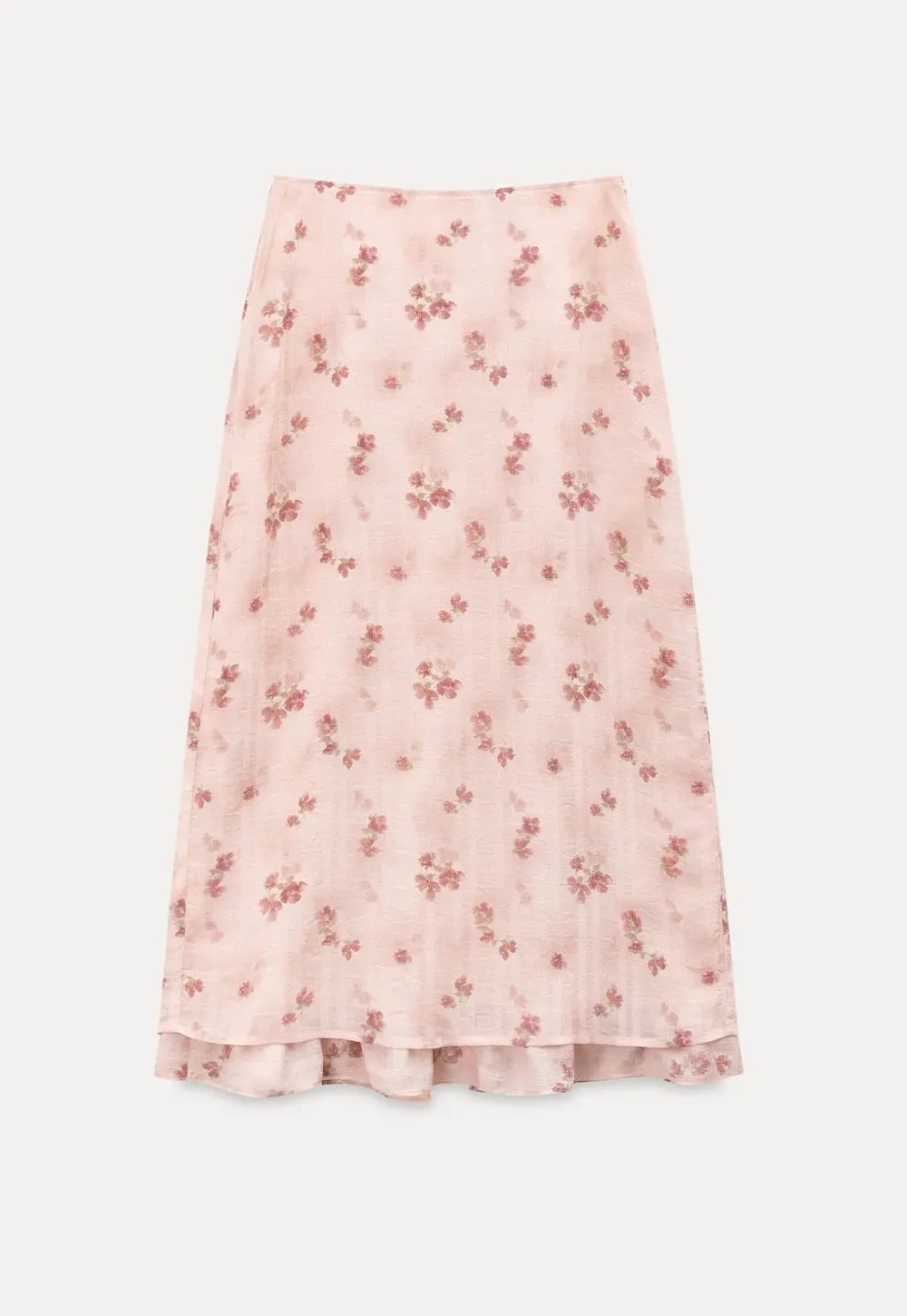 Floral Print Lightweight Flowy Midi Skirt