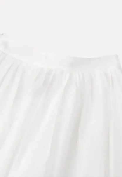 Layered Tulle Skirt with Scalloped Hem