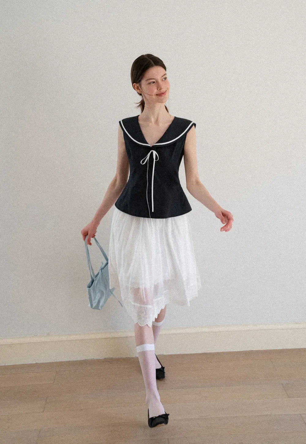 Layered Tulle Skirt with Scalloped Hem