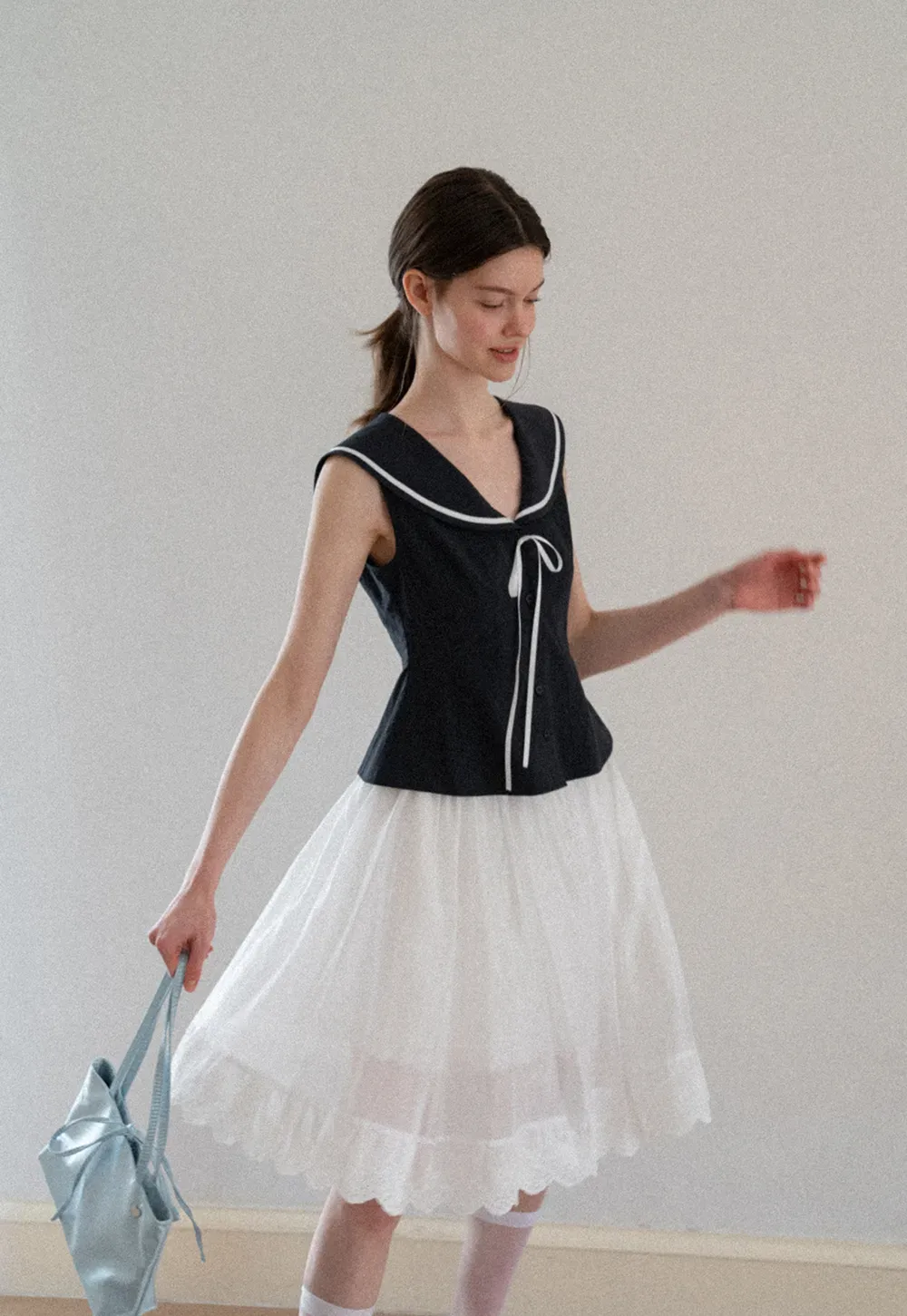 Layered Tulle Skirt with Scalloped Hem