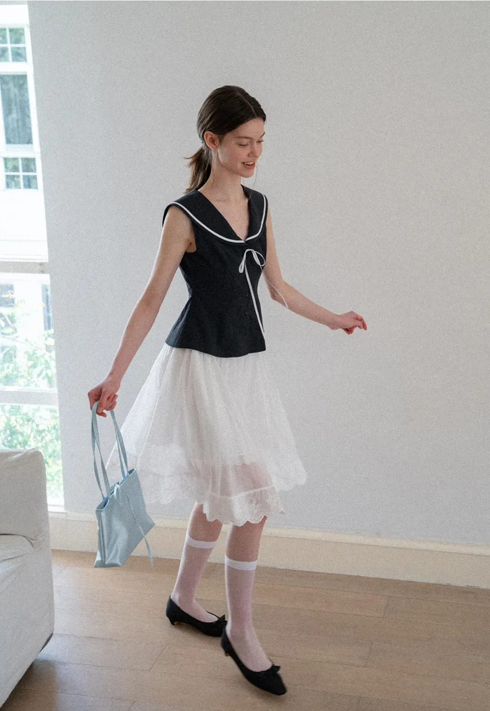 Layered Tulle Skirt with Scalloped Hem