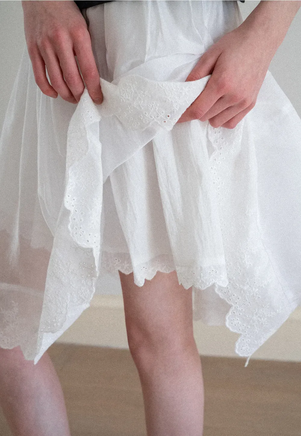 Layered Tulle Skirt with Scalloped Hem