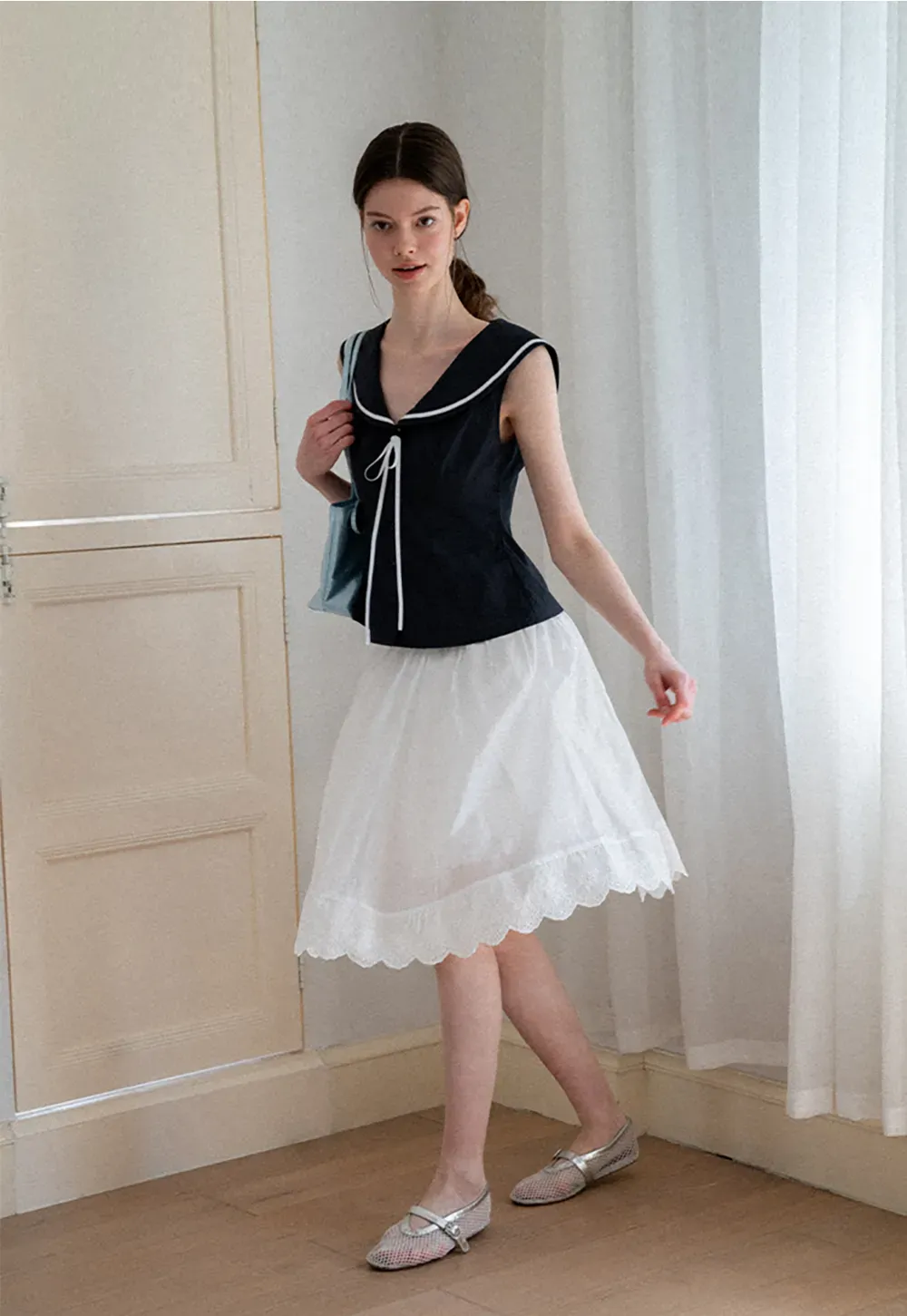 Layered Tulle Skirt with Scalloped Hem