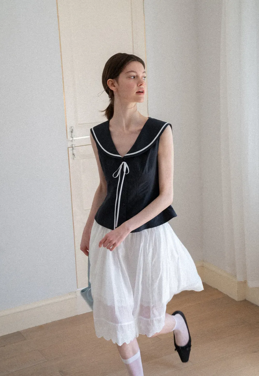 Layered Tulle Skirt with Scalloped Hem