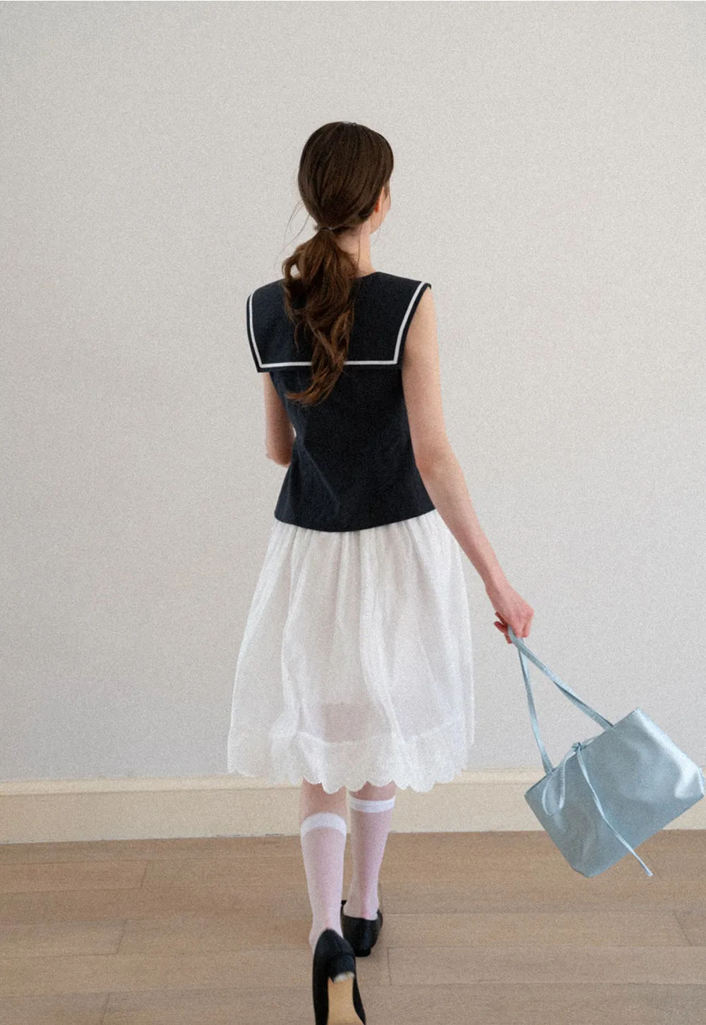 Layered Tulle Skirt with Scalloped Hem
