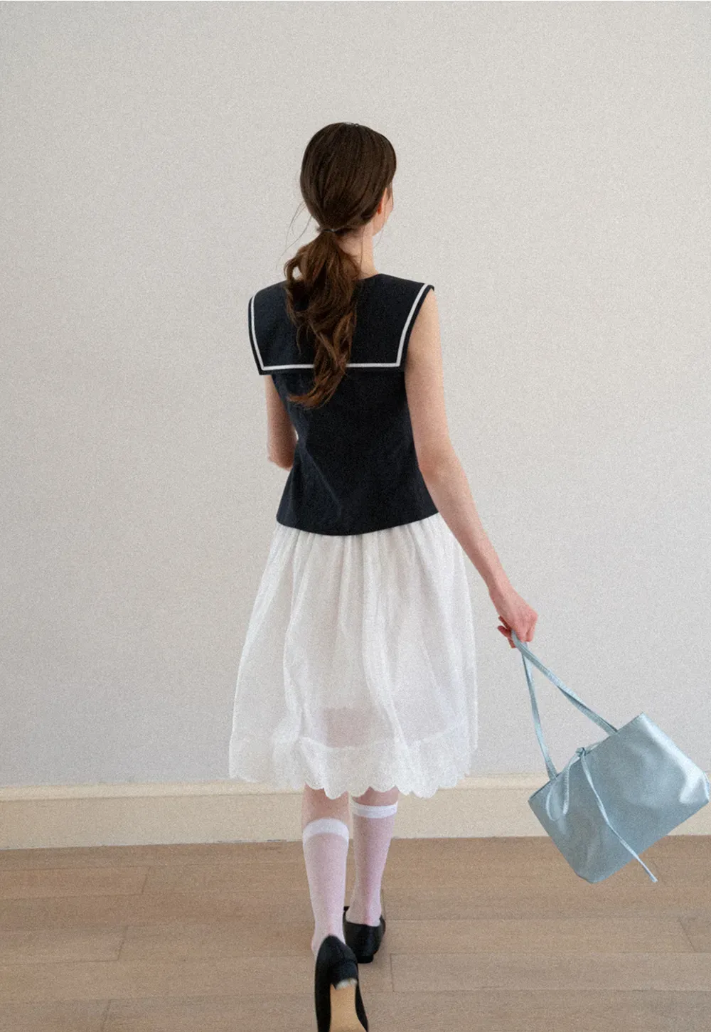 Layered Tulle Skirt with Scalloped Hem