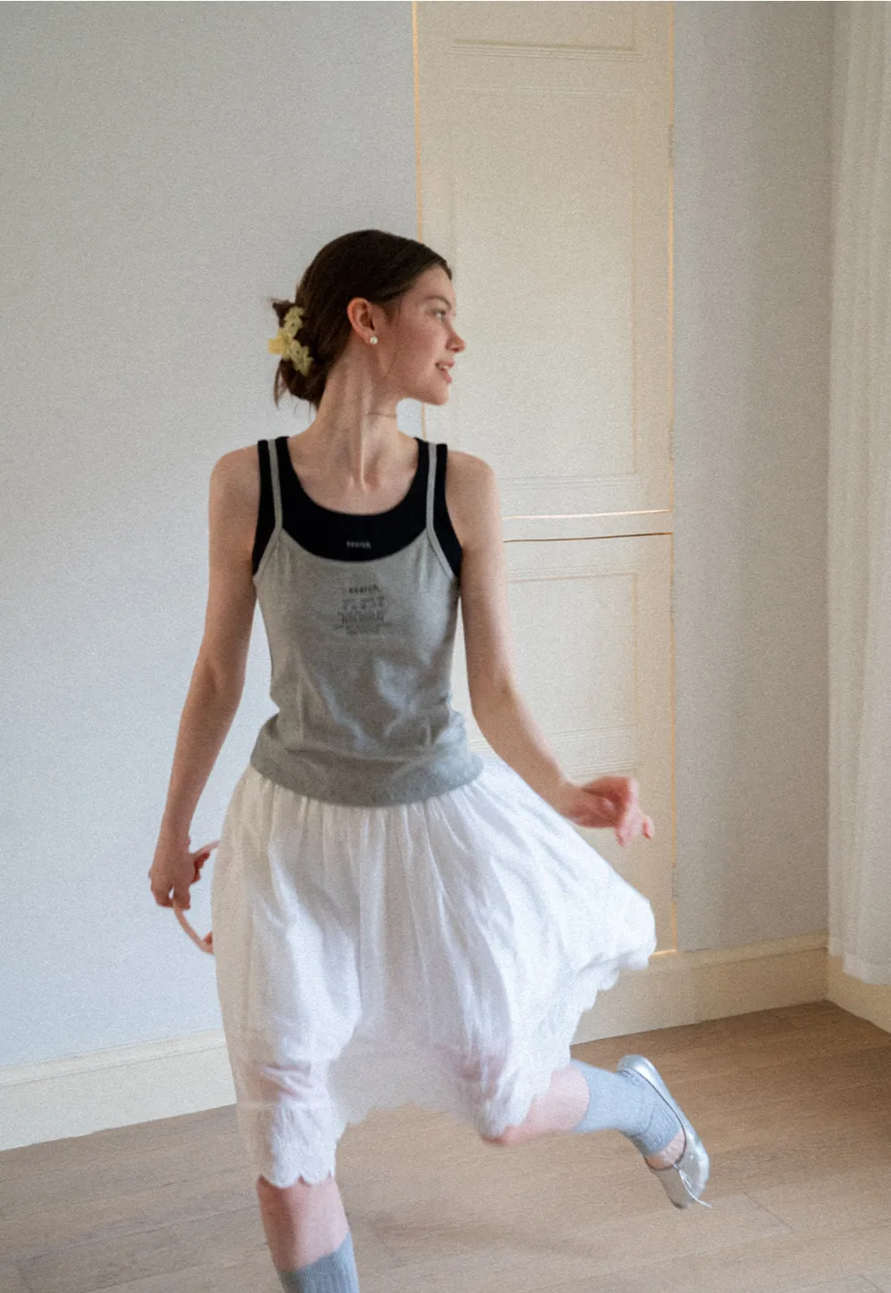 Layered Tulle Skirt with Scalloped Hem