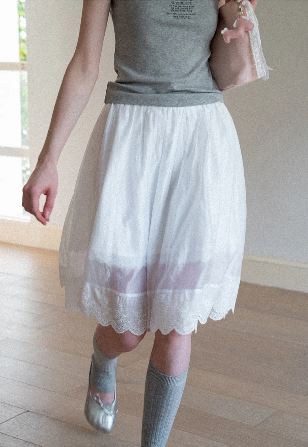 Layered Tulle Skirt with Scalloped Hem