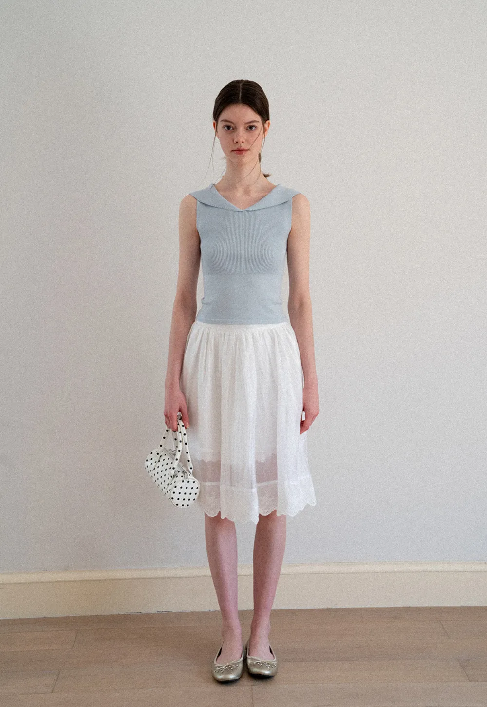 Layered Tulle Skirt with Scalloped Hem