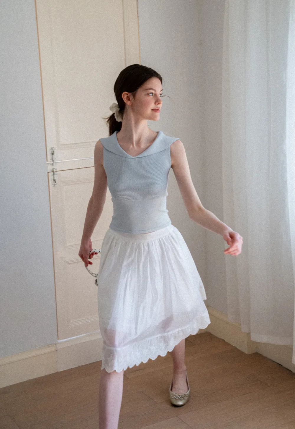 Layered Tulle Skirt with Scalloped Hem
