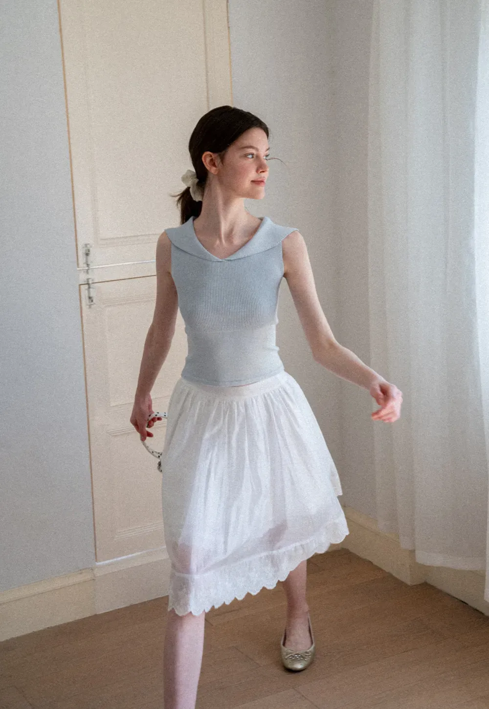 Layered Tulle Skirt with Scalloped Hem