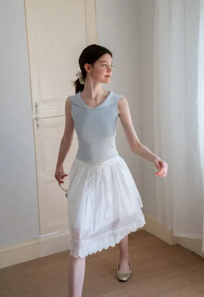 Layered Tulle Skirt with Scalloped Hem