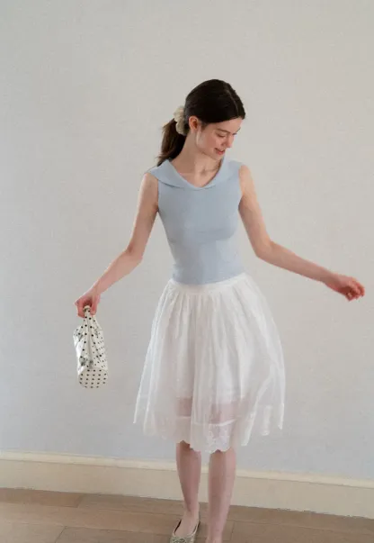 Layered Tulle Skirt with Scalloped Hem