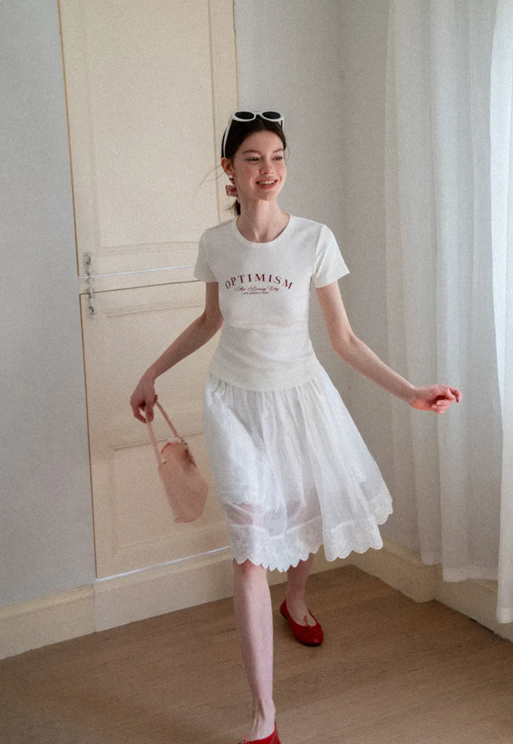 Layered Tulle Skirt with Scalloped Hem