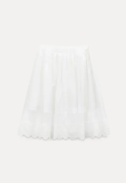 Layered Tulle Skirt with Scalloped Hem