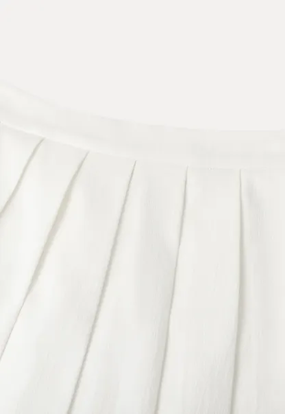 Pleated A Line Midi Skirt
