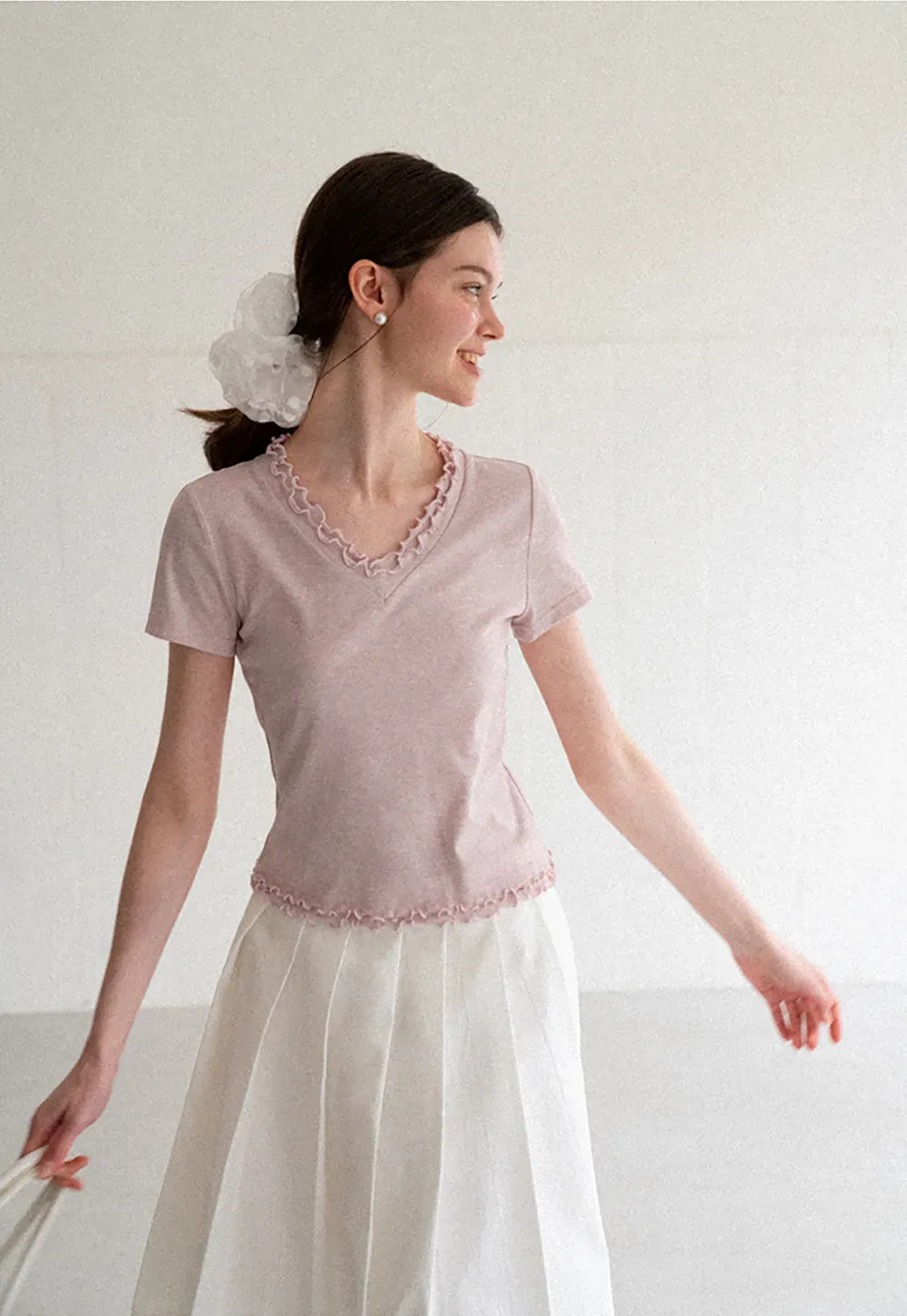 Pleated A Line Midi Skirt