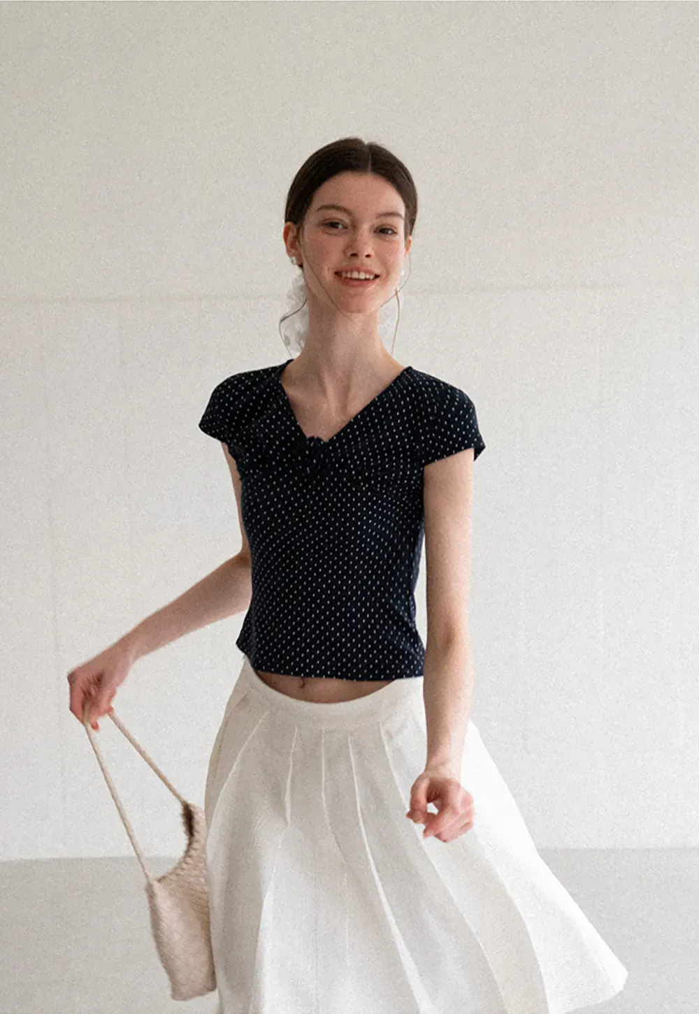 Pleated A Line Midi Skirt