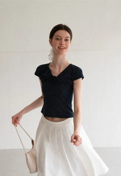 Pleated A Line Midi Skirt