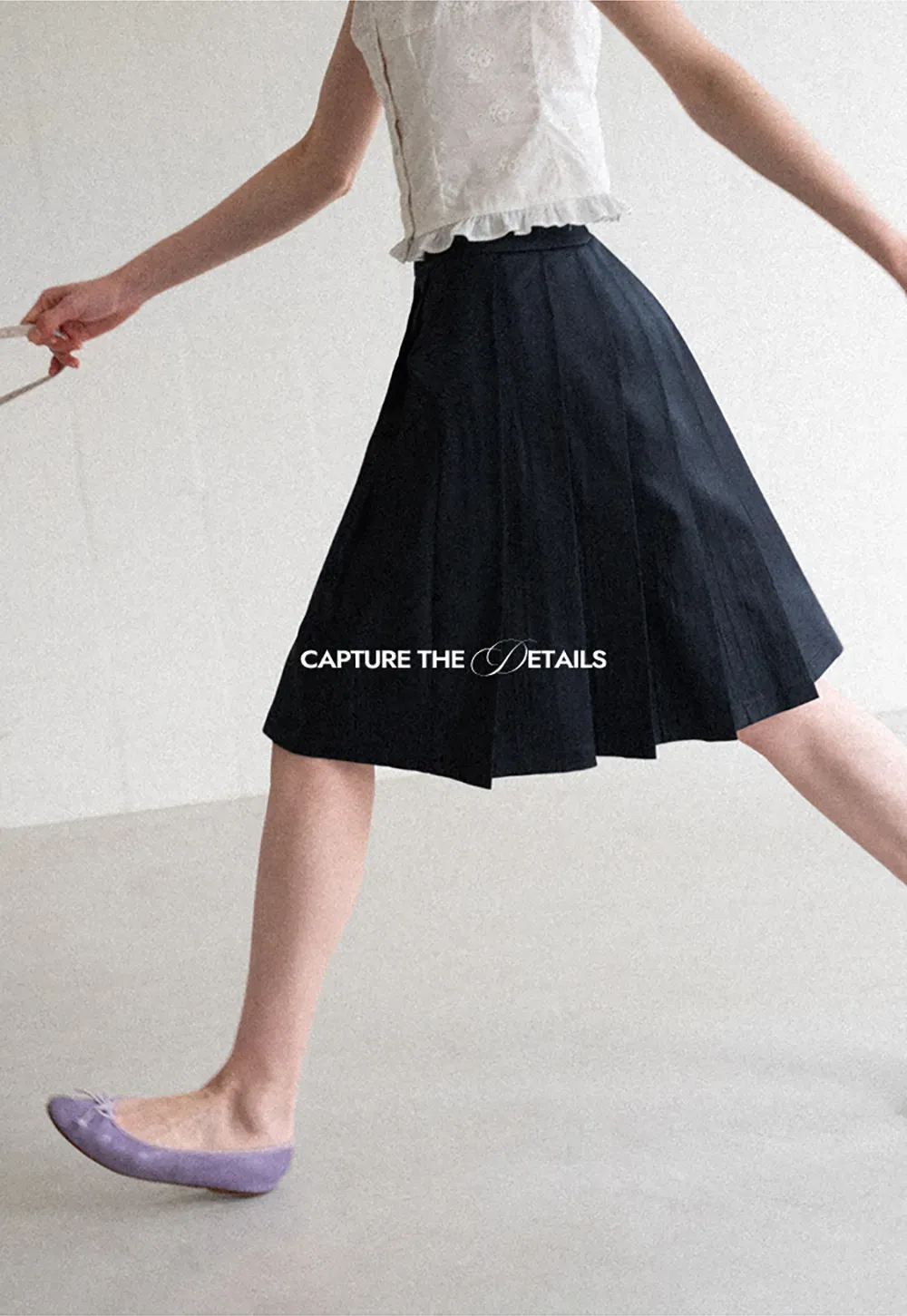 Pleated A Line Midi Skirt