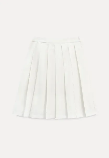 Pleated A Line Midi Skirt