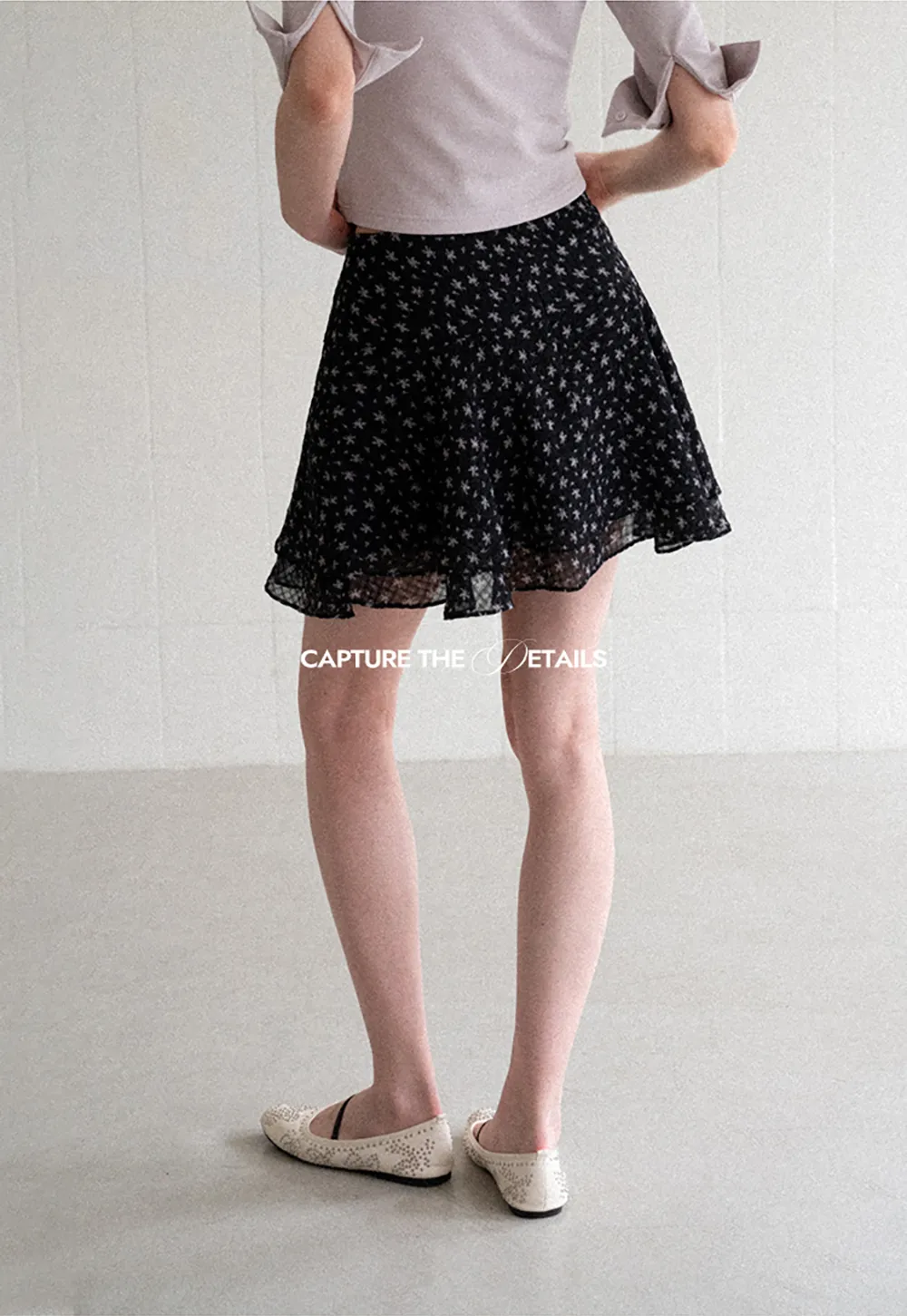 Floral Print Layered A Line Skirt