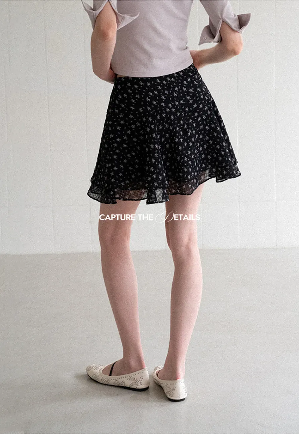 Floral Print Layered A Line Skirt