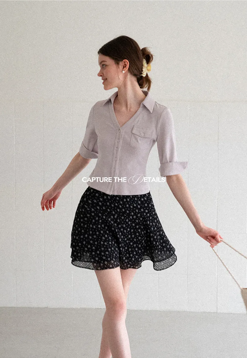 Floral Print Layered A Line Skirt
